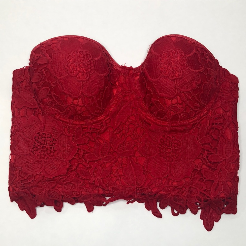 NWOT Red lace corset